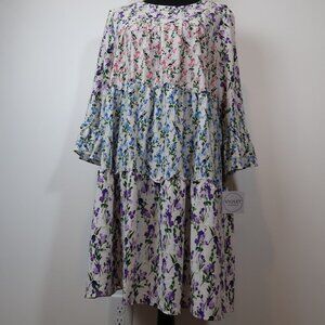 Violet Weekend Floral Cottagecore Dress XL